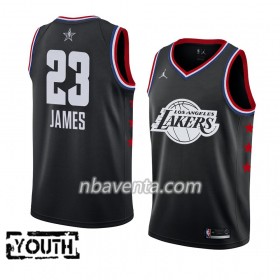 Camiseta Niños Los Angeles Lakers LeBron James 23 2019 All-Star Jordan Brand Negro Swingman